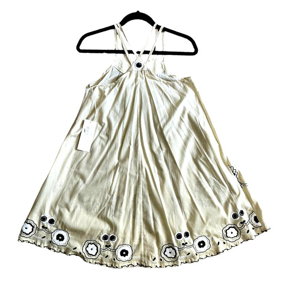 Nwt Corey Lynn Calter Cream A line Dress with black flowers - Picture 4 of 8